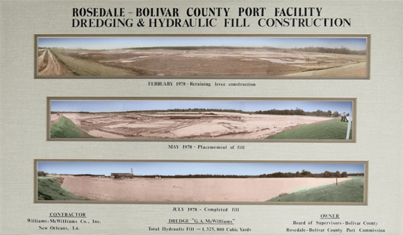 Construction images of dredging and fill project